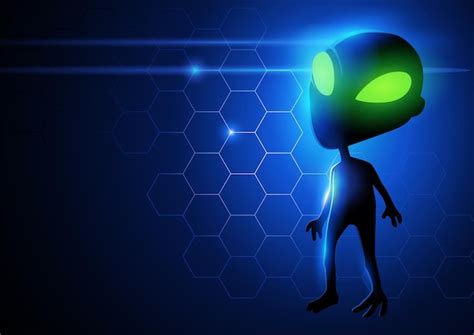 Premium Vector Vector Illustration Of A Humanoid Alien On Futuristic
