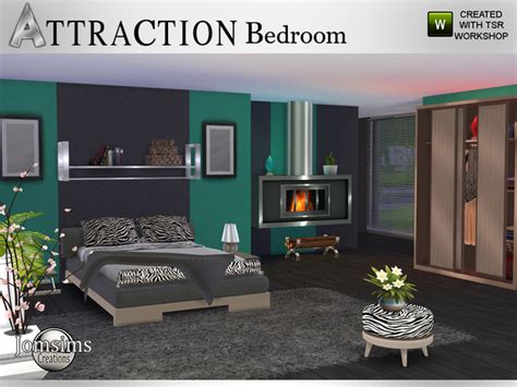 Attraction Bedroom By Jomsims Sims 4 Bedroom
