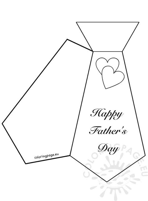 Necktie Fathers Day Card Template Coloring Page
