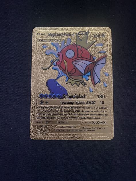 Tag Team Magikarp And Wailord Gx Pokemon Shiny Gold Foil Card Values Mavin