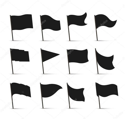 Black Flag Icons Stock Vector Image By ©ramcreative 43504207