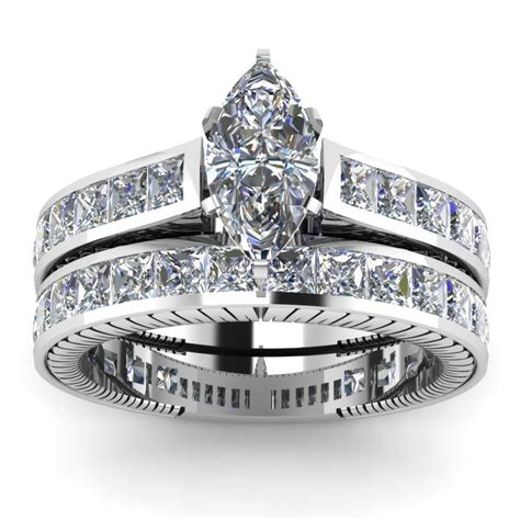 4 Ct Marquise Shape Diamond Wedding Ring Set 14k Si Egl Holy Gorgeous Diamond Wedding Rings
