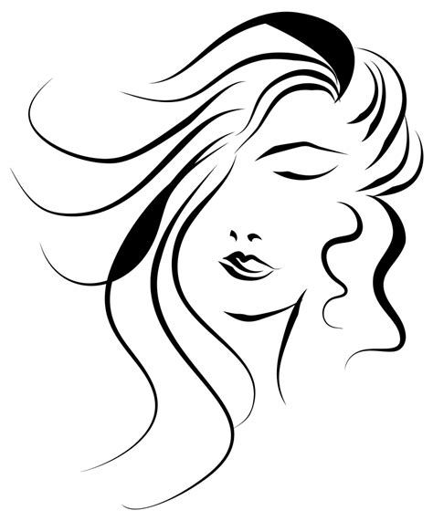 Onlinelabels Clip Art Womans Face Line Art