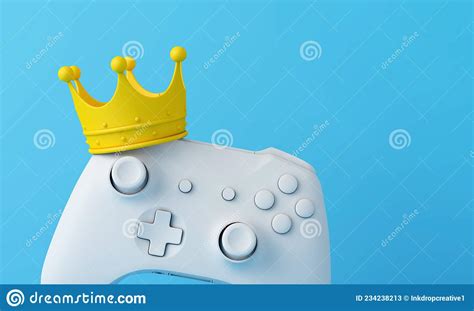 Video Game King Game Controller Wearing A Crown Winning Gamer Concept