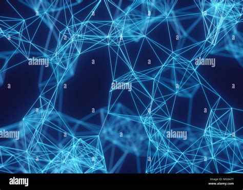 Abstract Network Of Lines And Connecting Dots Illustration Stock Photo