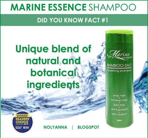 8 kebaikan marine essence bamboo salt untuk sekeluarga 1) gabungan unik ramuan semulajadi dan botani ✪ mengekalkan kulit kepala dan rambut dengan bersih, sihat dan lembap secara proaktif. NolyAnna: Marine Essence Shampoo is worth your money.