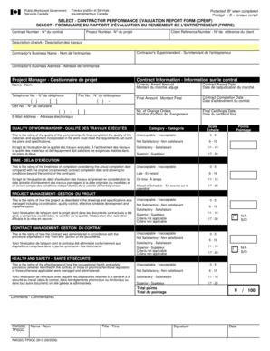 Fillable Online Tpsgc Pwgsc Gc Select Contractor Performance Evaluation Report Form Cperf