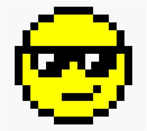 Pixel Art Drawing Image Emoji Sunglasses Emoji Pixel Art