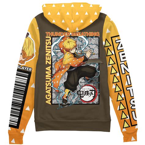 Agatsuma Zenitsu Demon Slayer Streetwear Zip Hoodie Jacket Otaku Treasure