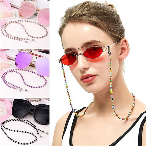 buy womens glass colored beaded eyeglass chains hanging sunglasses reading glasses chain