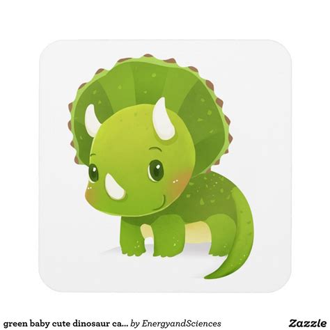 Tyrannosaurus velociraptor dinosaur cartoon, dinosaur, dinosaur vector, reptile png. green baby cute dinosaur cartoon drink coaster | Zazzle ...