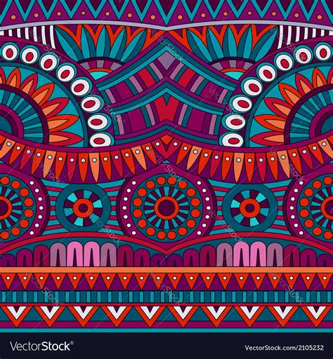 Abstract Tribal Ethnic Background Seamless Vector Image