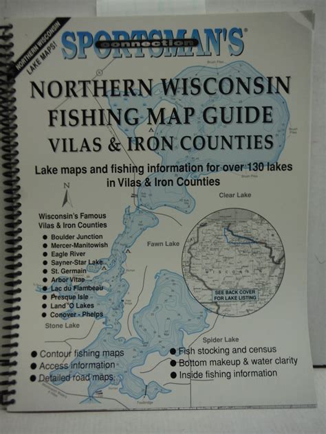 Vilas Area Northern Wisconsin Fishing Map Guide Fishing Maps From