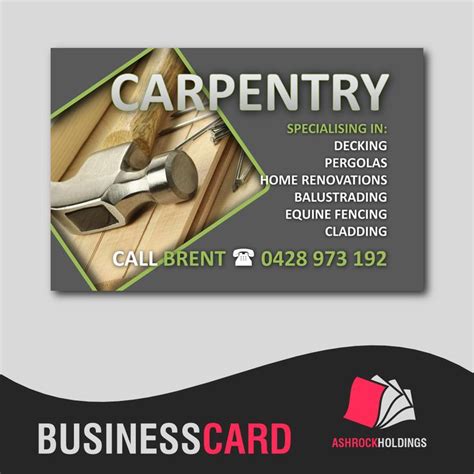 Carpentry Business Card Businesscard Carpentry Builder Cmyk