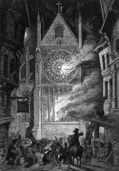 Old St Pauls Cathedral Burns The Great Fire Of London