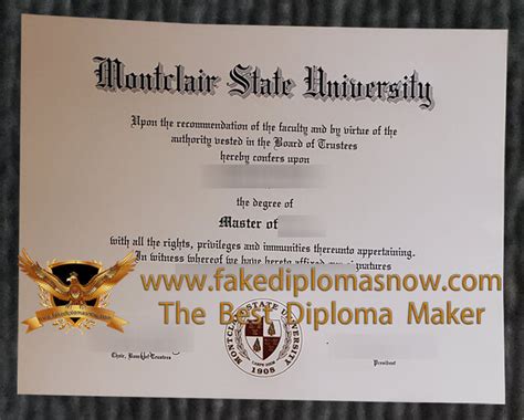 Msu Diploma Sample Buy A Fake Montclair State University Diploma