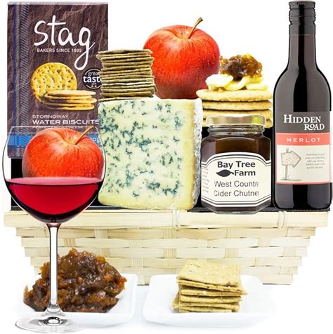 Stilton Cheese Hamper And Red Wine Traditional Cheese Ts Luxury