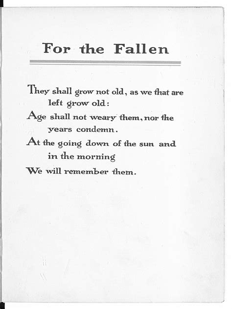 First Published In The Times In September 1914 The Poem Honoured The