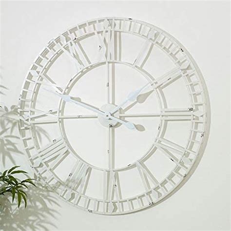Melody Maison Large White Skeleton Wall Clock Uk Home