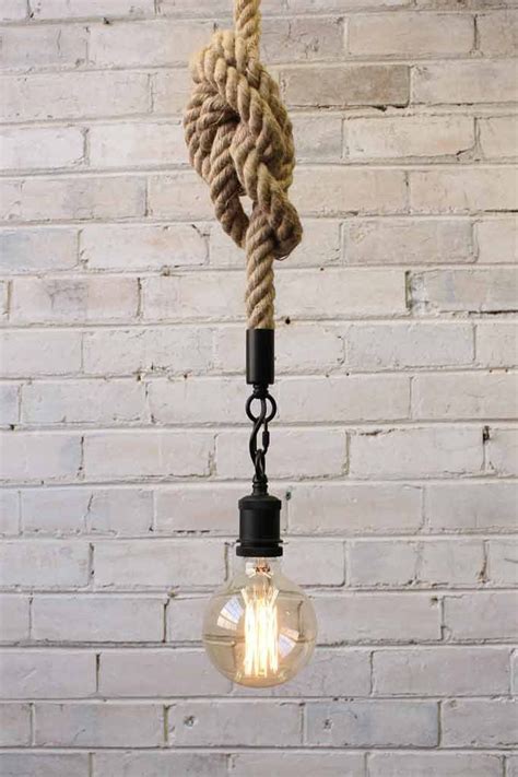 Anchor Rope Pendant Light With X Large Edison Light Bulb Rope Pendant