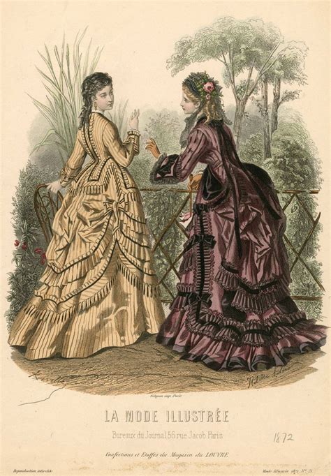 La Mode Illustrée 1872 Fashion Plates Victorian Fashion Historical
