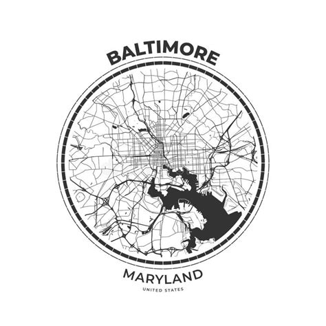 Map Of The City Of Baltimore Maryland Usa Stock Illustration
