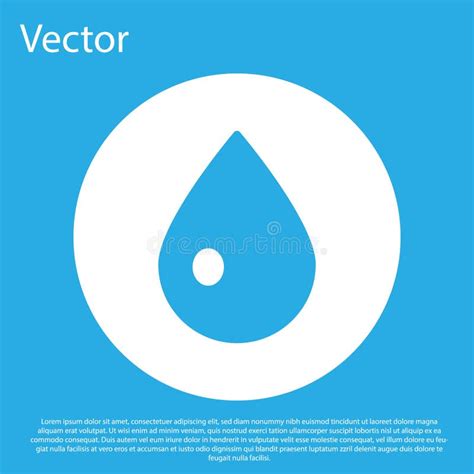 Blue Water Drop Icon Isolated On Blue Background White Circle Button