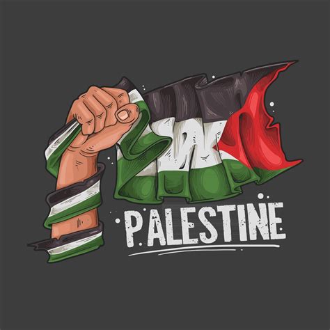 Hand Hold Palestine Flag Illustration Vector Art At Vecteezy