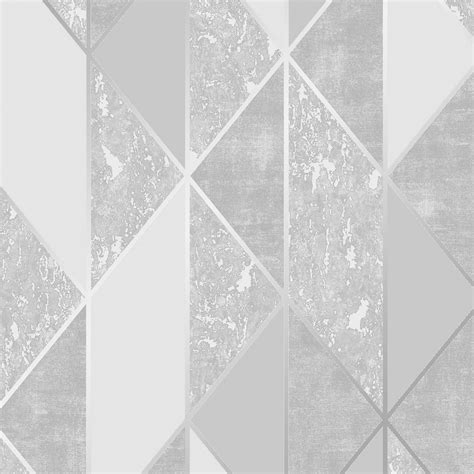 Grey And Silver Geometric Wallpaper Superfresco Furniture123