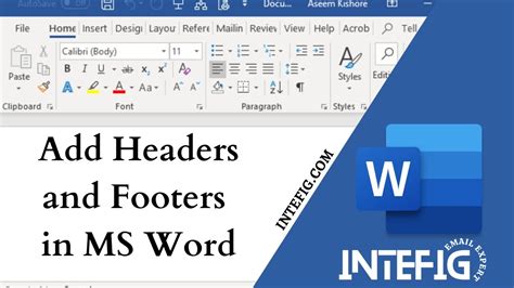 How To Add Headers And Footers In Ms Word Youtube