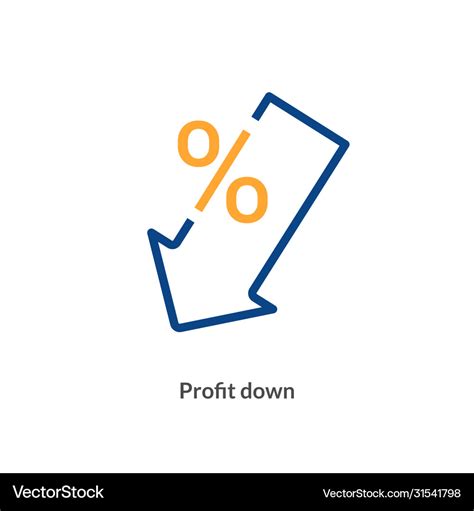 Low Rate Profit Cost Icon Reduction Cost Decrease Vector Image