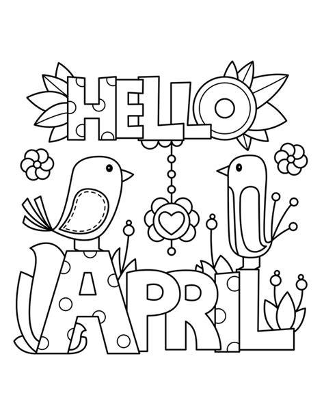 Free Printable April Coloring Pages Printable World Holiday
