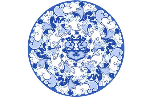 Chinese Traditional Blue And White Porcelain Style Pattern Digital Art
