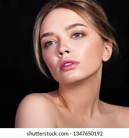 Cute Caucasian Woman Daily Hairstyle On Stock Photo