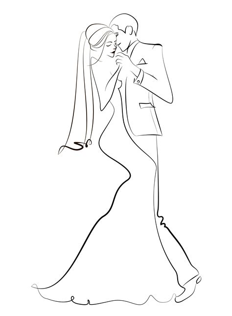 Set of vector wedding illustration Свадебная иллюстрация Линейные чертежи Контурные рисунки