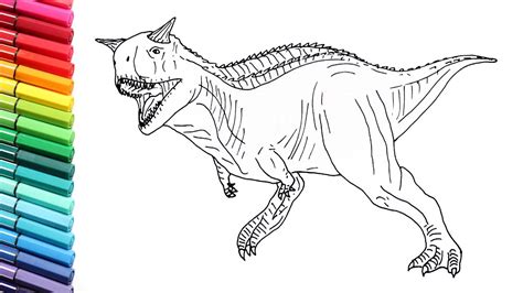Drawing And Coloring The Carnotaur From Jurassic World Dinosaur