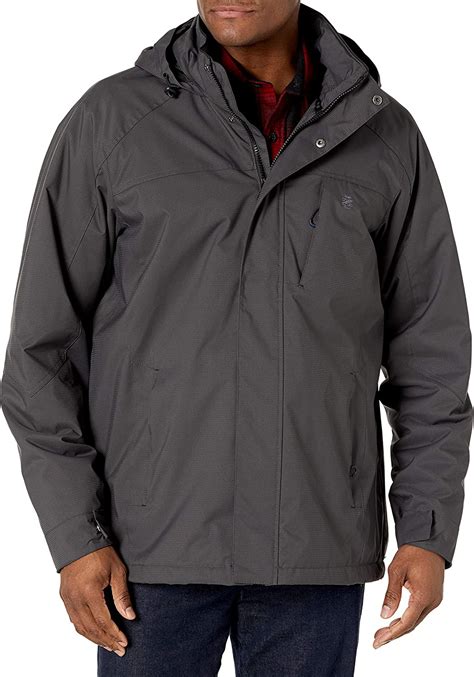 Izod Mens Water Resistant Midweight Jacket With Polar Fleece Lining