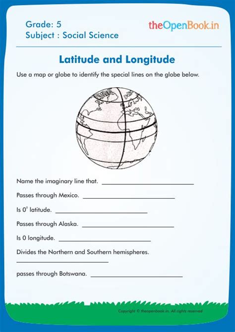 Lines Of Longitude And Latitude Worksheet