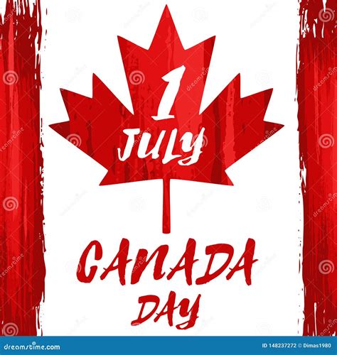 Happy Canada Day Holiday Celebrate Card Stock Vector Illustration Of