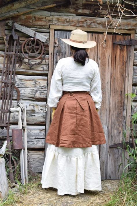 Linen Lacey Jean Prairie Skirt In Rust Xl 1 Left Revivall Clothing