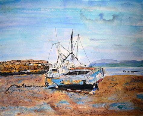 One Of My Boat Paintings From My Hols Watercolourpen Ink Pastel