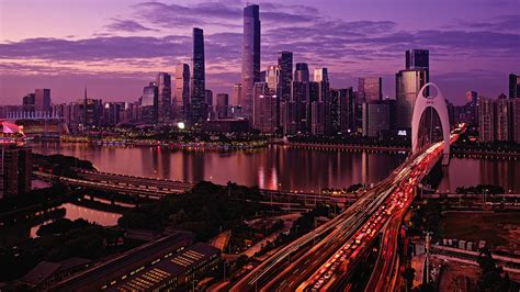 China World Hd Buildings City Night 4k Traffic Bridge Hd Wallpaper