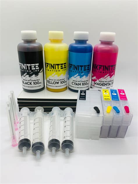 Inkfinitee Sublimation Ink Conversion Kit For Epson 252 Xl Blk Etsy