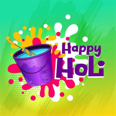 Download Happy Holi Color Water Bucket And Pichkari Card For Free