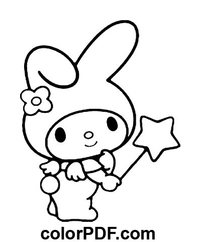 My Melody Sticker Coloring Pages And Books In PDF