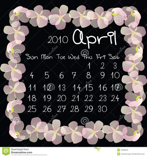 Calendar April 2010 Stock Illustration Image Of Business 13298640