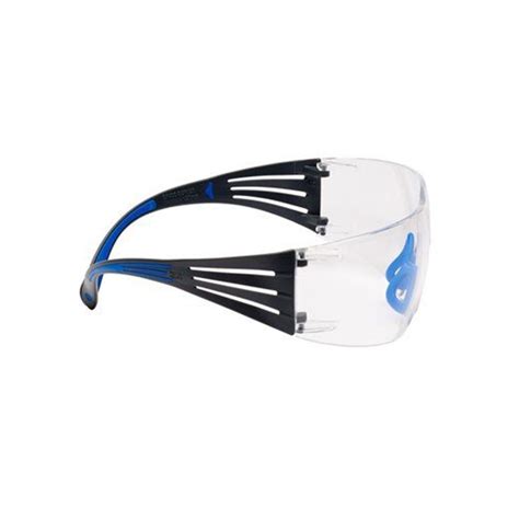 3m securefit 400 safety glasses blue grey frame scotchgard anti fog clear lens sf401sgaf blu