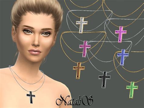 Nataliscrystal Cross Pendant Crystal Cross Cross Pendant Sims 4