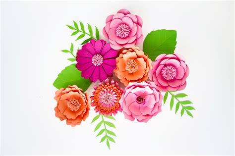 Plantillas De Flores De Papel 8 Diseños Archivo De Corte Etsy España