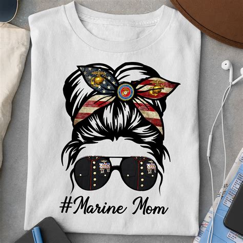 Marine Mom Png Mom Life Png Messy Bun Png Mothers Day Etsy